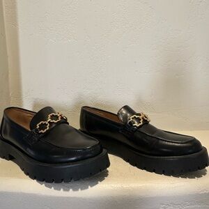 Sam & Libby Black Lug Sole with Classic Loafer Style